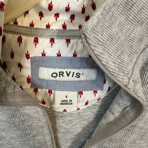 Orvis Womens Gray Quarter Zip Pullover Sweater Small Ribbed Outdoor - Picture 2 of 7
